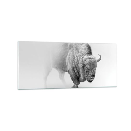 Obraz na szkle - Król prerii - 120x50cm - Żubr Zwierzęta Bizon - Nowoczesny szklany obraz na ścianę do salonu do sypialni ARTTOR ARTTOR