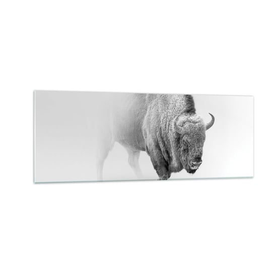 Obraz na szkle - Król prerii - 140x50cm - Żubr Zwierzęta Bizon - Nowoczesny szklany obraz do salonu do sypialni ARTTOR ARTTOR