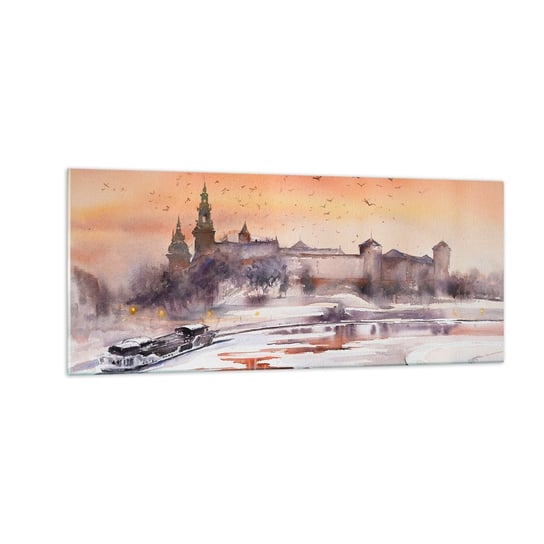 Obraz na szkle - Królewski zachód słońca - 100x40cm - Pejzaż Krajobraz Klasyczny - Nowoczesny foto szklany obraz do salonu do sypialni ARTTOR ARTTOR