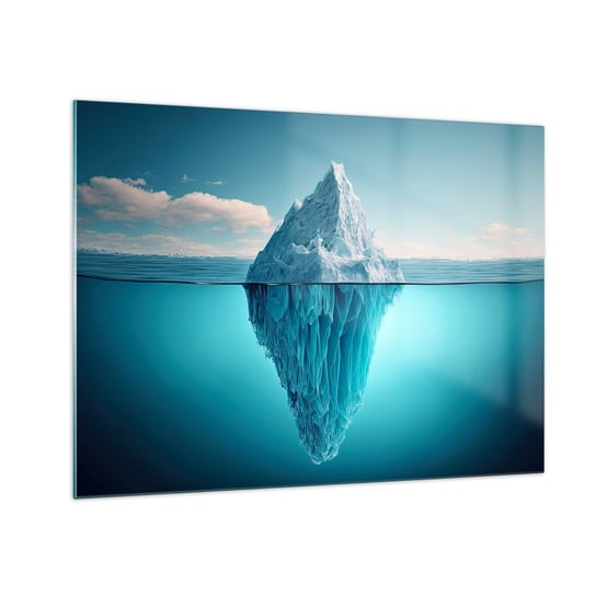 Obraz na szkle - Królowa lodu - 70x50cm - Góra Lodowa Woda Lodowiec - Nowoczesny szklany obraz do salonu do sypialni ARTTOR ARTTOR
