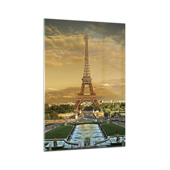 Obraz na szkle - Królowa Paryża - 70x100cm - Miasta Paryż Wieża Eiffla - Nowoczesny foto szklany obraz do salonu do sypialni ARTTOR ARTTOR
