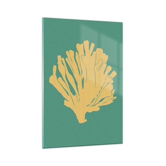 Obraz na szkle - Krzak podwodnego lasu - 80x120cm - Koralowiec Nowoczesny Minimalizm - Nowoczesny szklany obraz na ścianę do salonu do sypialni ARTTOR ARTTOR