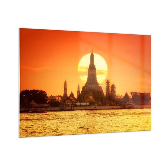 Obraz na szkle - Ku słońcu, zawsze ku słońcu - 100x70cm - Bangkok Świątynia Świtu Tajlandia - Nowoczesny foto szklany obraz do salonu do sypialni ARTTOR ARTTOR