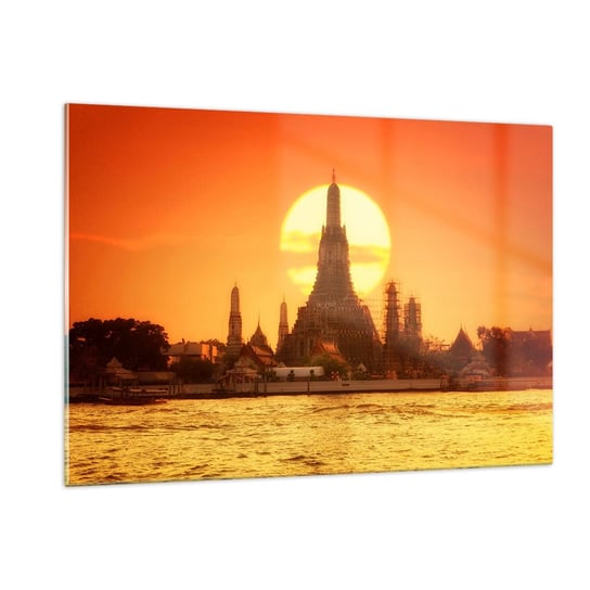 Obraz na szkle - Ku słońcu, zawsze ku słońcu - 120x80cm - Bangkok Świątynia Świtu Tajlandia - Nowoczesny szklany obraz na ścianę do salonu do sypialni ARTTOR ARTTOR