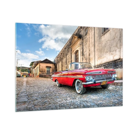 Obraz na szkle - Kubańskie wzruszenia - 100x70cm - Motoryzacja Samochód Kuba - Nowoczesny foto szklany obraz do salonu do sypialni ARTTOR ARTTOR