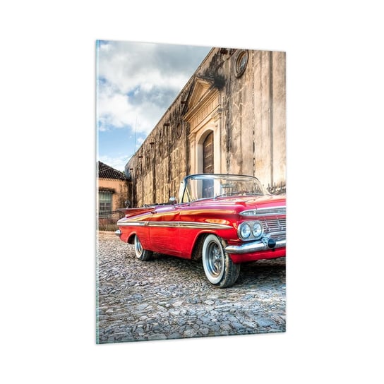 Obraz na szkle - Kubańskie wzruszenia - 50x70cm - Motoryzacja Samochód Kuba - Nowoczesny szklany obraz do salonu do sypialni ARTTOR ARTTOR