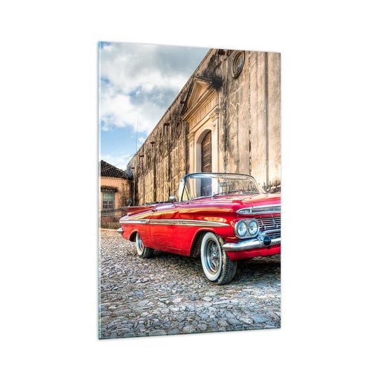 Obraz na szkle - Kubańskie wzruszenia - 70x100cm - Motoryzacja Samochód Kuba - Nowoczesny foto szklany obraz do salonu do sypialni ARTTOR ARTTOR