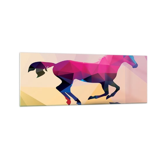 Obraz na szkle - Kubizm wciąż żywy - 140x50cm - Zwierzęta Koń Figura Geometryczna - Nowoczesny szklany obraz do salonu do sypialni ARTTOR ARTTOR