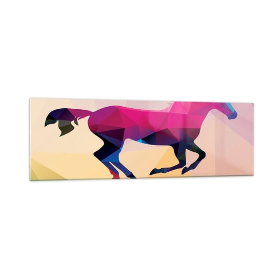 Obraz na szkle - Kubizm wciąż żywy - 160x50cm - Zwierzęta Koń Figura Geometryczna - Nowoczesny foto szklany obraz do salonu do sypialni ARTTOR ARTTOR