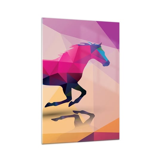 Obraz na szkle - Kubizm wciąż żywy - 70x100cm - Zwierzęta Koń Figura Geometryczna - Nowoczesny foto szklany obraz do salonu do sypialni ARTTOR ARTTOR