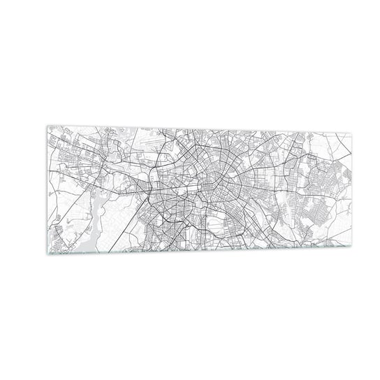 Obraz na szkle - Kwiat Berlina - 140x50cm - Miasto Mapa Miasta Berlin - Nowoczesny szklany obraz do salonu do sypialni ARTTOR ARTTOR