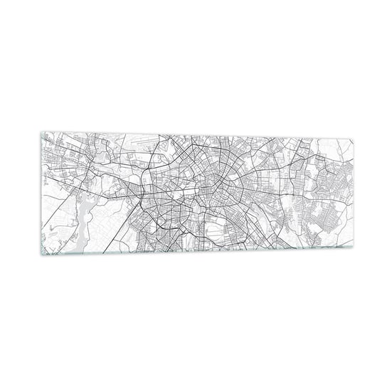 Obraz na szkle - Kwiat Berlina - 90x30cm - Miasto Mapa Miasta Berlin - Nowoczesny szklany obraz do salonu do sypialni ARTTOR ARTTOR
