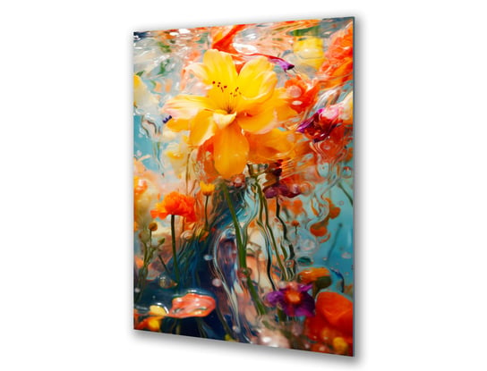 Obraz na szkle kwiaty wodne pod wodą kolorowe d 95x150 cm Inna marka