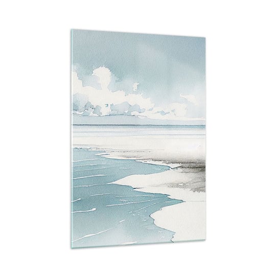 Obraz na szkle - Łagodny przypływ - 70x100cm - Brzeg Morza Plaża Spokój - Nowoczesny foto szklany obraz do salonu do sypialni ARTTOR ARTTOR