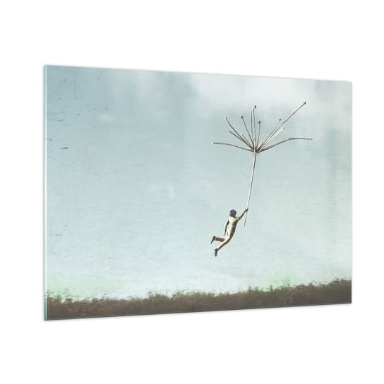 Obraz na szkle - Latawce, dmuchawce, wiatr - 100x70cm - Abstrakcja Fantasy Mężczyzna - Nowoczesny foto szklany obraz do salonu do sypialni ARTTOR ARTTOR