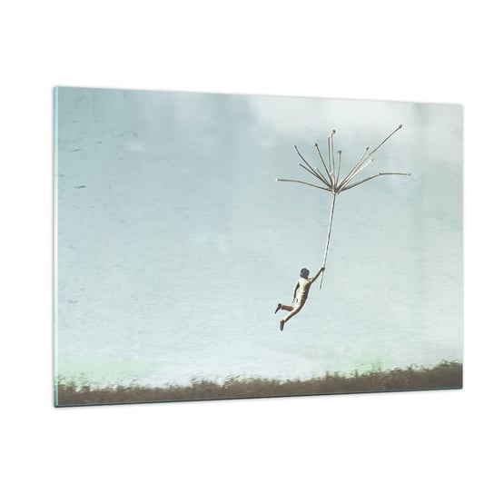 Obraz na szkle - Latawce, dmuchawce, wiatr - 120x80cm - Abstrakcja Fantasy Mężczyzna - Nowoczesny szklany obraz na ścianę do salonu do sypialni ARTTOR ARTTOR