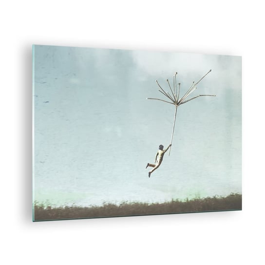 Obraz na szkle - Latawce, dmuchawce, wiatr - 70x50cm - Abstrakcja Fantasy Mężczyzna - Nowoczesny szklany obraz do salonu do sypialni ARTTOR ARTTOR