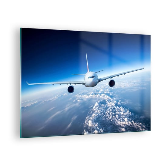 Obraz na szkle - Lecę bo chę - 70x50cm - Samolot Pasażerski Lotnictwo Podróż - Nowoczesny szklany obraz do salonu do sypialni ARTTOR ARTTOR