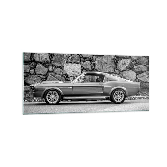 Obraz na szkle - Legenda lat 60. - 120x50cm - Samochód Vintage Motoryzacja Samochód Sportowy - Nowoczesny szklany obraz na ścianę do salonu do sypialni ARTTOR ARTTOR
