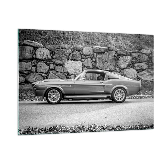 Obraz na szkle - Legenda lat 60. - 120x80cm - Samochód Vintage Motoryzacja Samochód Sportowy - Nowoczesny szklany obraz na ścianę do salonu do sypialni ARTTOR ARTTOR