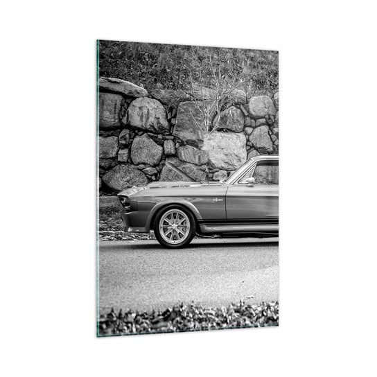 Obraz na szkle - Legenda lat 60. - 80x120cm - Samochód Vintage Motoryzacja Samochód Sportowy - Nowoczesny szklany obraz na ścianę do salonu do sypialni ARTTOR ARTTOR
