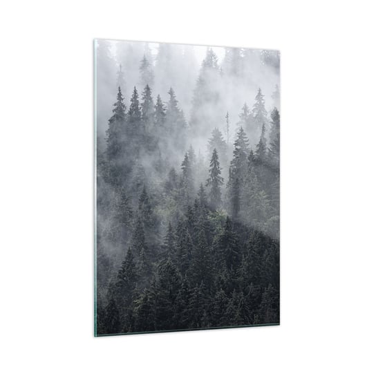 Obraz na szkle - Leśny świt - 50x70cm - Krajobraz Las Natura - Nowoczesny szklany obraz do salonu do sypialni ARTTOR ARTTOR