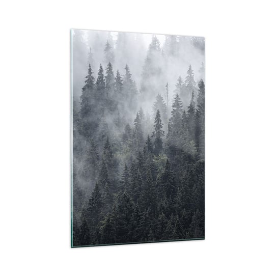 Obraz na szkle - Leśny świt - 80x120cm - Krajobraz Las Natura - Nowoczesny szklany obraz na ścianę do salonu do sypialni ARTTOR ARTTOR