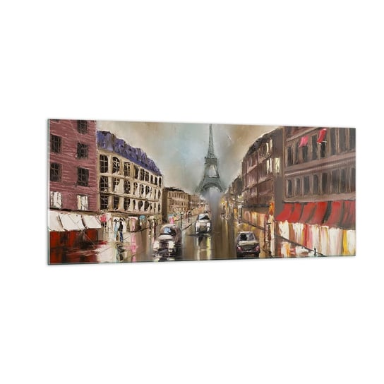 Obraz na szkle - Liczy się tylko ona - 100x40cm - Wieża Eiffla Miasto Paryż - Nowoczesny foto szklany obraz do salonu do sypialni ARTTOR ARTTOR