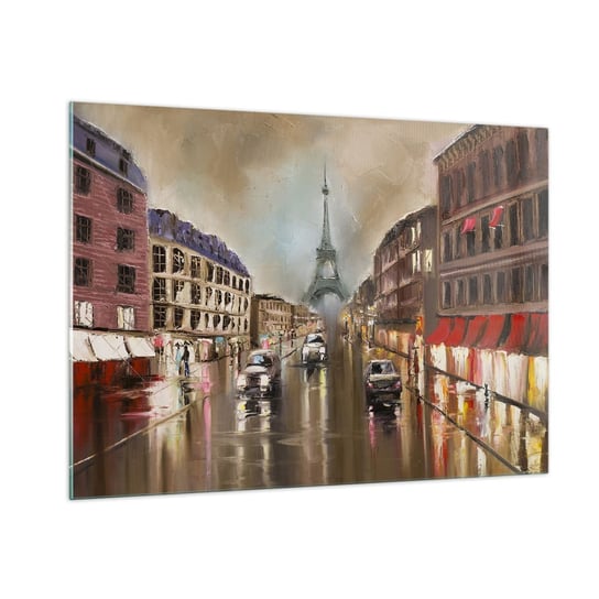 Obraz na szkle - Liczy się tylko ona - 100x70cm - Wieża Eiffla Miasto Paryż - Nowoczesny foto szklany obraz do salonu do sypialni ARTTOR ARTTOR