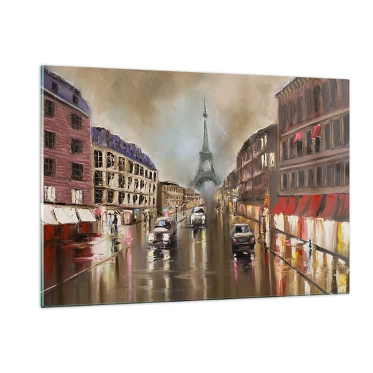 Obraz na szkle - Liczy się tylko ona - 120x80cm - Wieża Eiffla Miasto Paryż - Nowoczesny szklany obraz na ścianę do salonu do sypialni ARTTOR ARTTOR