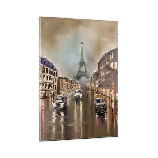 Obraz na szkle - Liczy się tylko ona - 50x70cm - Wieża Eiffla Miasto Paryż - Nowoczesny szklany obraz do salonu do sypialni ARTTOR ARTTOR