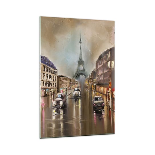 Obraz na szkle - Liczy się tylko ona - 80x120cm - Wieża Eiffla Miasto Paryż - Nowoczesny szklany obraz na ścianę do salonu do sypialni ARTTOR ARTTOR