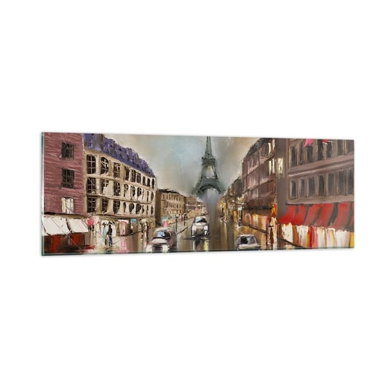 Obraz na szkle - Liczy się tylko ona - 90x30cm - Wieża Eiffla Miasto Paryż - Nowoczesny szklany obraz do salonu do sypialni ARTTOR ARTTOR