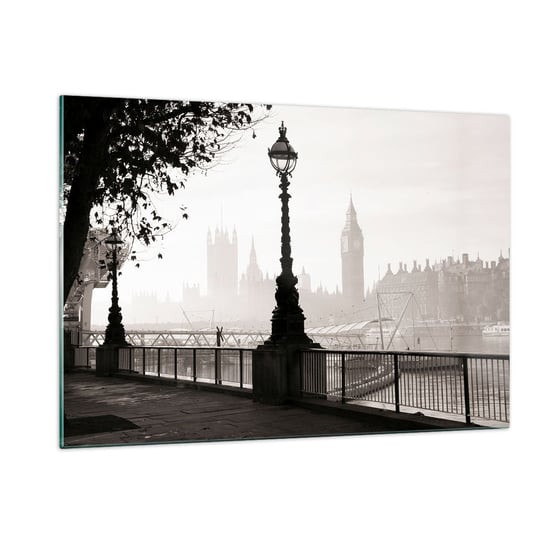 Obraz na szkle - Londyński poranek - 120x80cm - Architektura Londyn Miasto - Nowoczesny szklany obraz na ścianę do salonu do sypialni ARTTOR ARTTOR