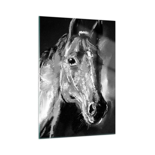 Obraz na szkle - Lśnienie szlachetnej duszy - 50x70cm - Zwierzęta Koń Klacz - Nowoczesny szklany obraz do salonu do sypialni ARTTOR ARTTOR