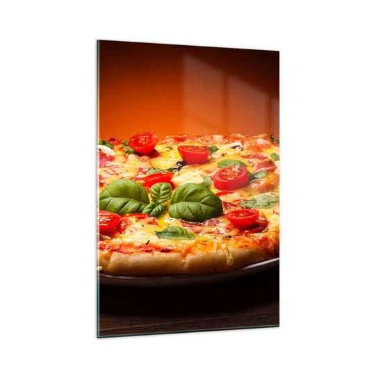 Obraz na szkle - Mamma mia! - 80x120cm - Gastronomia Pizza Włochy - Nowoczesny szklany obraz na ścianę do salonu do sypialni ARTTOR ARTTOR