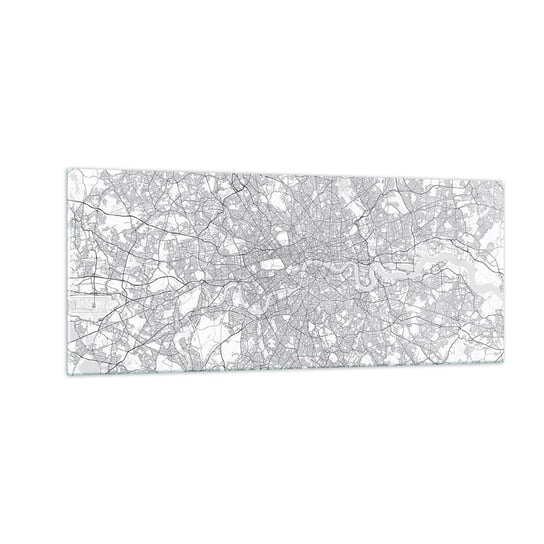 Obraz na szkle - Mapa londyńskiego labiryntu - 100x40cm - Miasto Mapa Miasta Londyn - Nowoczesny foto szklany obraz do salonu do sypialni ARTTOR ARTTOR