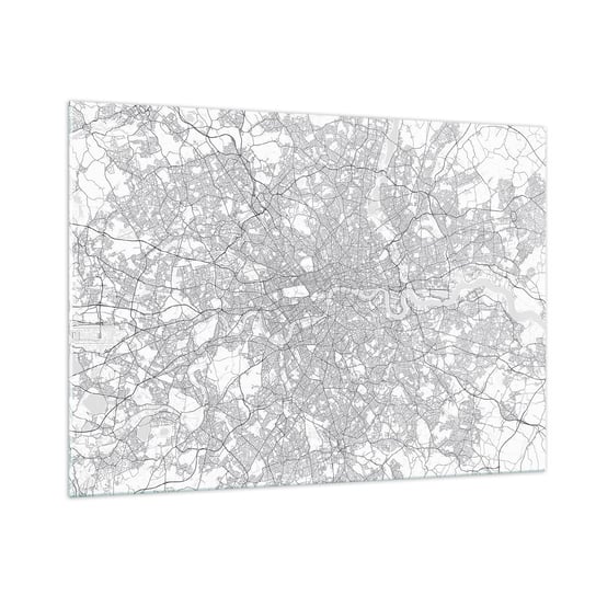 Obraz na szkle - Mapa londyńskiego labiryntu - 100x70cm - Miasto Mapa Miasta Londyn - Nowoczesny foto szklany obraz do salonu do sypialni ARTTOR ARTTOR