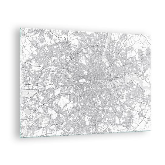 Obraz na szkle - Mapa londyńskiego labiryntu - 70x50cm - Miasto Mapa Miasta Londyn - Nowoczesny szklany obraz do salonu do sypialni ARTTOR ARTTOR