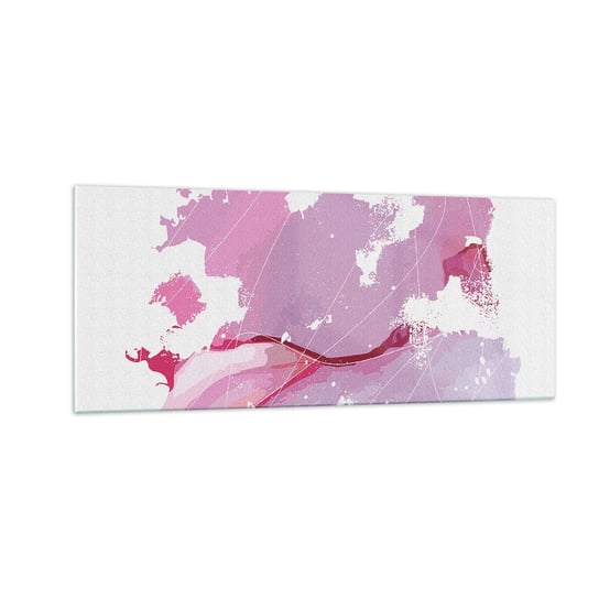 Obraz na szkle - Mapa różowego świata - 100x40cm - Minimalizm Pastelowa Mapa - Nowoczesny foto szklany obraz do salonu do sypialni ARTTOR ARTTOR