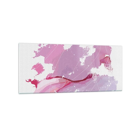 Obraz na szkle - Mapa różowego świata - 120x50cm - Minimalizm Pastelowa Mapa - Nowoczesny szklany obraz na ścianę do salonu do sypialni ARTTOR ARTTOR