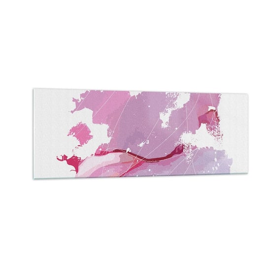 Obraz na szkle - Mapa różowego świata - 140x50cm - Minimalizm Pastelowa Mapa - Nowoczesny szklany obraz do salonu do sypialni ARTTOR ARTTOR