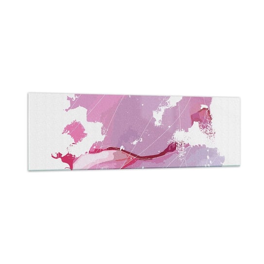 Obraz na szkle - Mapa różowego świata - 160x50cm - Minimalizm Pastelowa Mapa - Nowoczesny foto szklany obraz do salonu do sypialni ARTTOR ARTTOR
