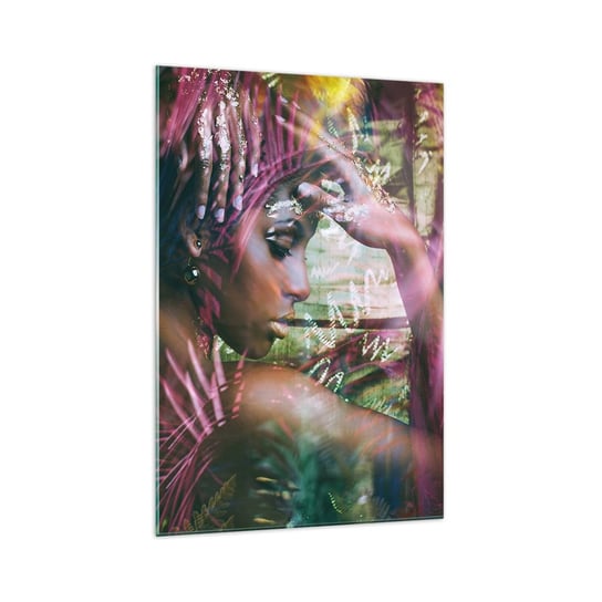 Obraz na szkle - Matka Natura w dżungli - 70x100cm - Kobieta Afryka Afryka - Nowoczesny foto szklany obraz do salonu do sypialni ARTTOR ARTTOR