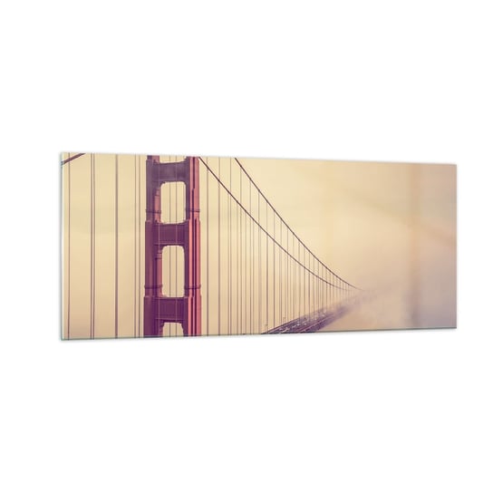 Obraz na szkle - Między niebem a ziemią - 100x40cm - Krajobraz Architektura San Francisco - Nowoczesny foto szklany obraz do salonu do sypialni ARTTOR ARTTOR