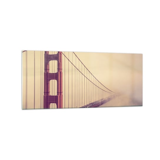 Obraz na szkle - Między niebem a ziemią - 120x50cm - Krajobraz Architektura San Francisco - Nowoczesny szklany obraz na ścianę do salonu do sypialni ARTTOR ARTTOR