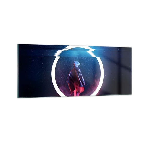 Obraz na szkle - Między światami - 100x40cm - Futurystyczny Astronauta Kosmos - Nowoczesny foto szklany obraz do salonu do sypialni ARTTOR ARTTOR