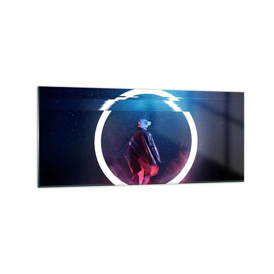Obraz na szkle - Między światami - 120x50cm - Futurystyczny Astronauta Kosmos - Nowoczesny szklany obraz na ścianę do salonu do sypialni ARTTOR ARTTOR