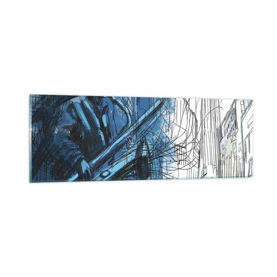 Obraz na szkle - Miejska rapsodia - 90x30cm - Saksofon Jazz Muzyka - Nowoczesny szklany obraz do salonu do sypialni ARTTOR ARTTOR