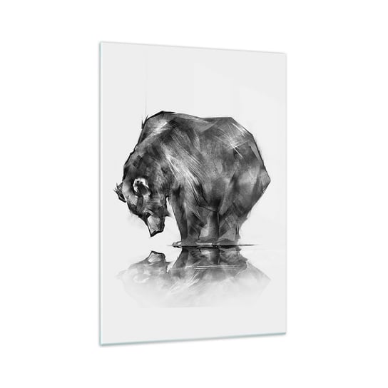 Obraz na szkle - Miło zobaczyć się z kimś bliskim - 70x100cm - Abstrakcja Niedźwiedź Polarny Natura - Nowoczesny foto szklany obraz do salonu do sypialni ARTTOR ARTTOR